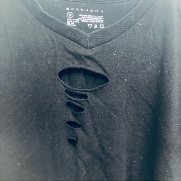 Sean, John women’s black T-shirt with‎ cut outs size medium - Picture 3 of 5